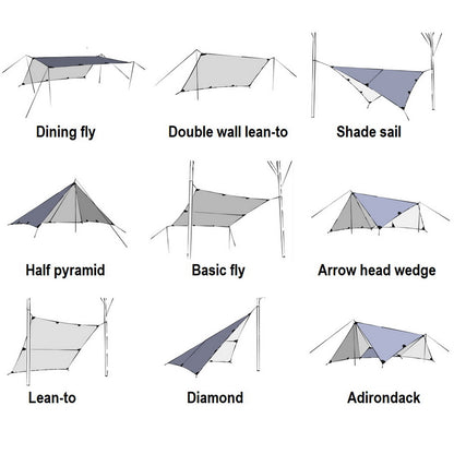 Flat rectangular tarp
